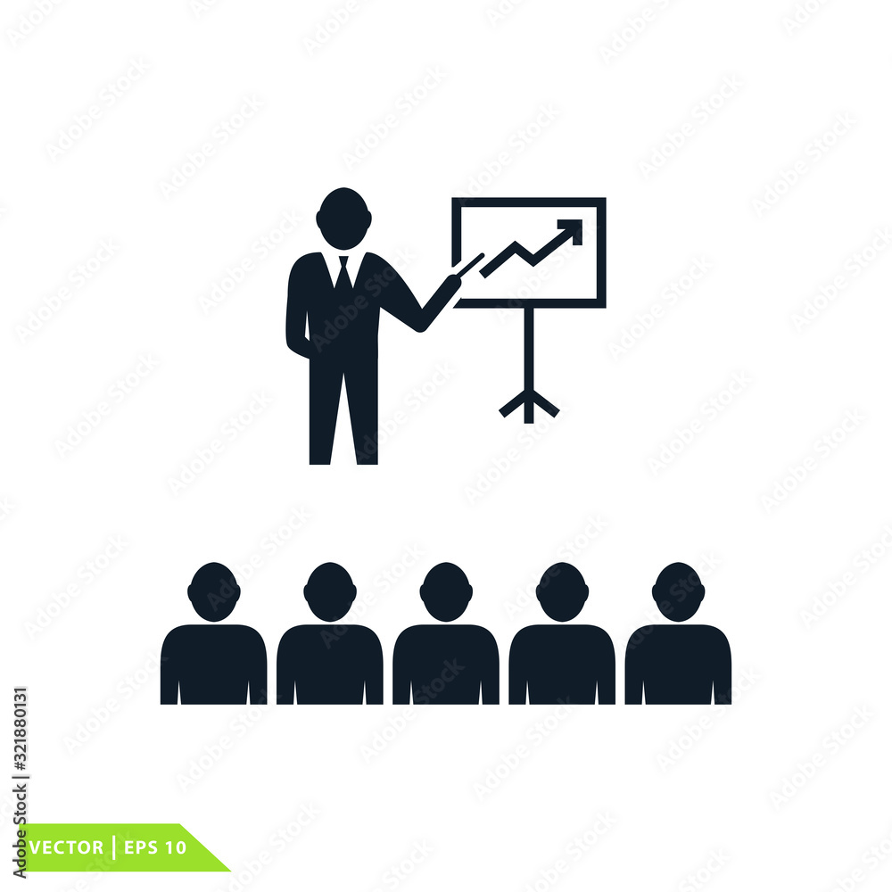 Presentation people icon vector logo template Presentation people icon vector logo template