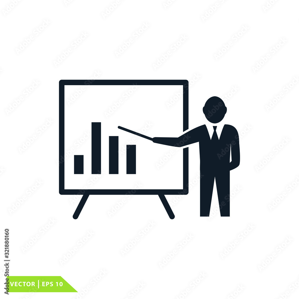 Presentation people icon vector logo template Presentation people icon vector logo template