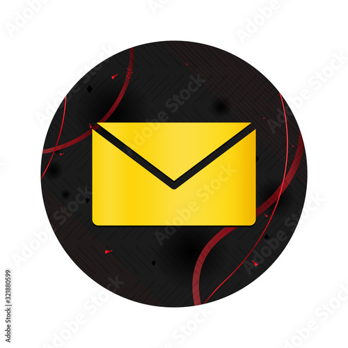 Email icon elegant black round button