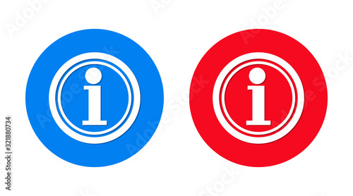 Info icon flat trendy round button set