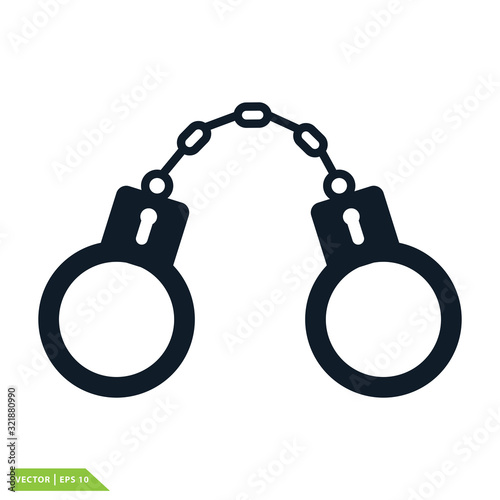 Handcuff icon vector logo template