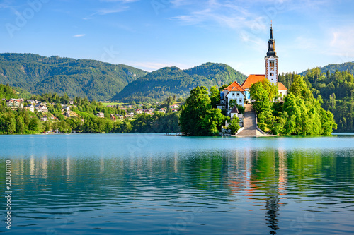 Pilgrimage church in Lake Bled, Slovenia