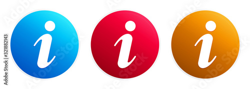 Info icon premium trendy round button set