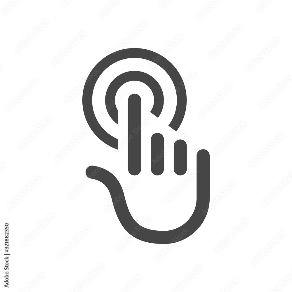 Touch hand icon in outline style isolated on white background. Touch symbol for your web site design, logo, app, UI. Vector illustration, EPS10. Touch hand icon in outline style isolated on white background. Touch symbol for your web site design, logo, app, UI. Vector illustration, EPS10.