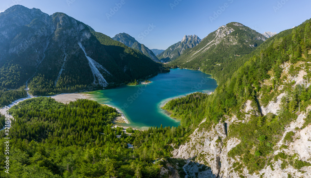 idyllic mountain lake in the alps