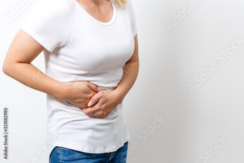 Young Woman suffer from stomachache
