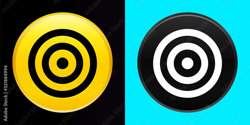 Target icon flat exclusive button set Target icon flat exclusive button set