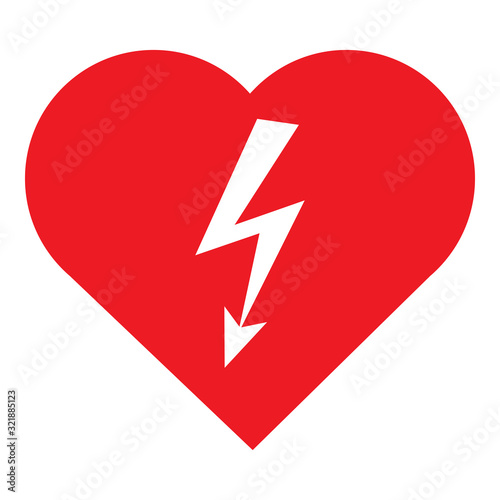 Automated external defibrillator AED sign graphics design. Perfect for backgrounds, backdrop, sticker, sign,icon, symbol, label, poster, banner, notice etc.
