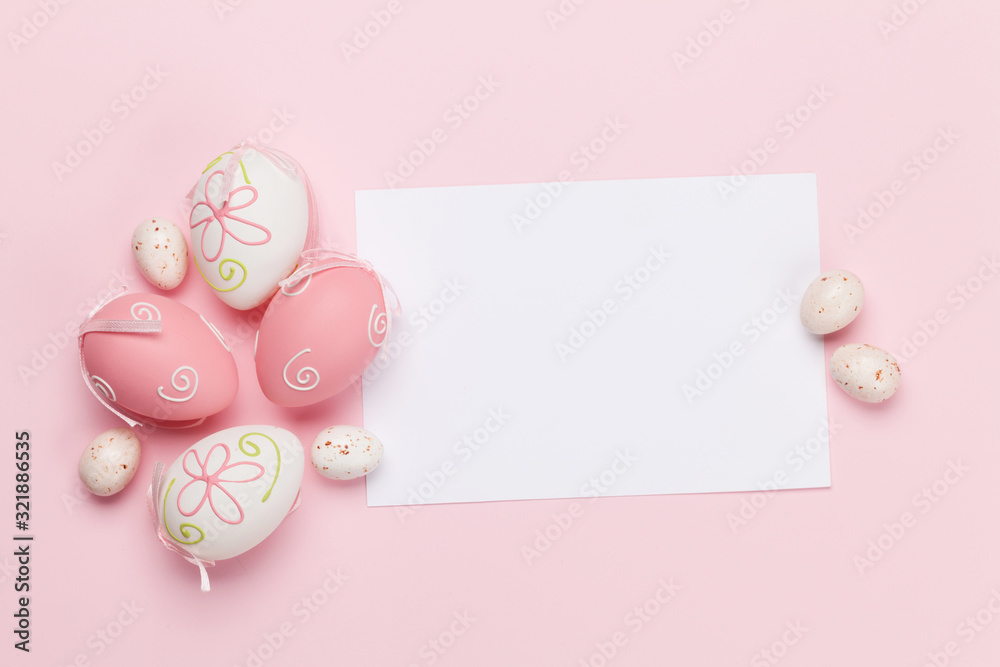 Easter greeting card with eggs Easter greeting card with eggs
