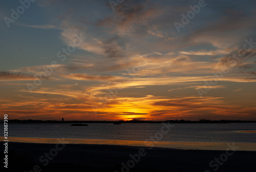 HDR colorful sunset golden hour