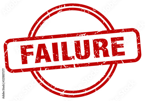 failure stamp. failure round vintage grunge sign. failure photo