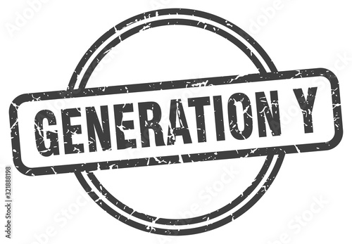 generation y stamp. generation y round vintage grunge sign. generation y