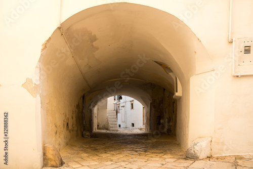 white alley in Putignano, Apulia, Italy