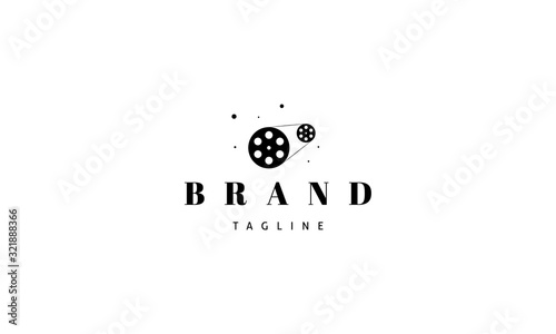 Vector logo on which an abstract image of a video film.