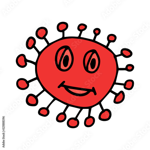 Hand drawn doodle illustration Vector Coronavirus element. Isolated on white background.