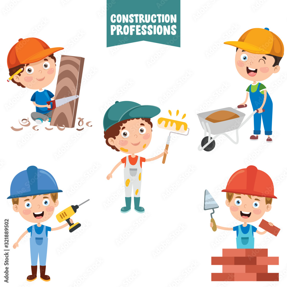 Cartoon Characters Of Construction Professions Cartoon Characters Of Construction Professions