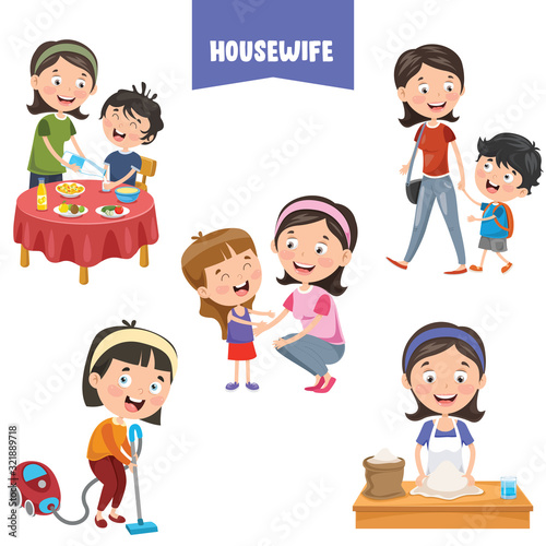 Cartoon Characters Of Different Housewifes