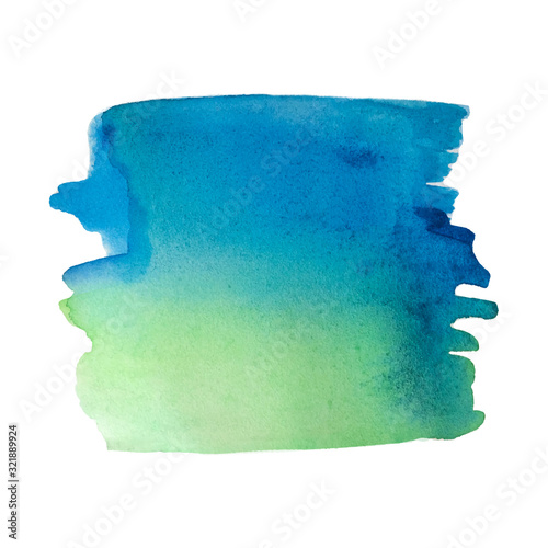 Vector blue green watercolor texture. Vector design template for banner, card, flyer. Background texture. Vector spring background. Eco style.