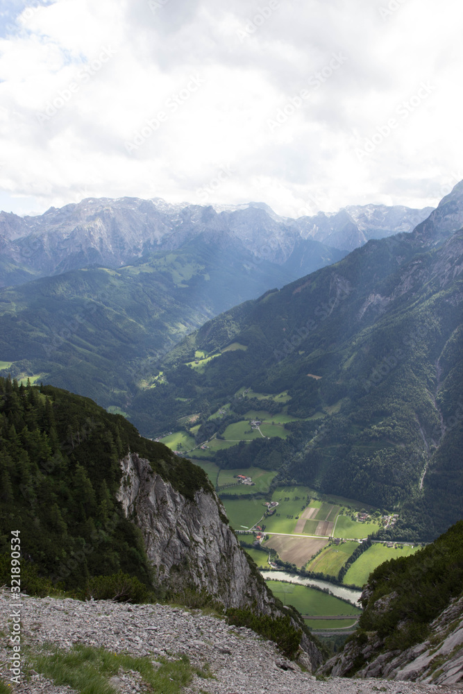 view of the valley of Salsach river in Alps view of the valley of Salsach river in Alps