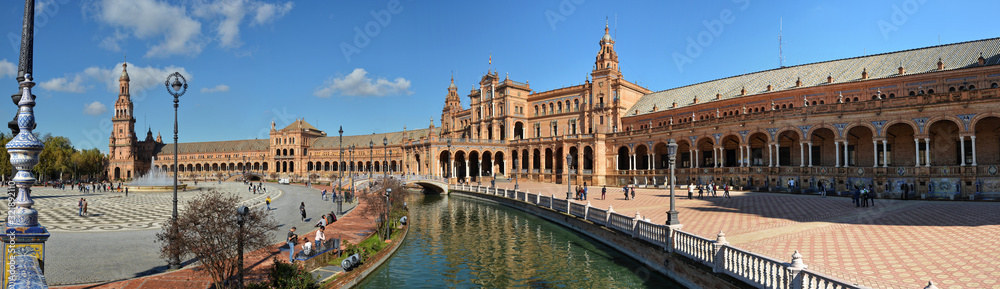 Plaza of Spain in Seville, panorama.