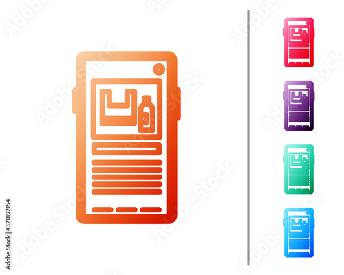 Red line Stop plastic pollution icon isolated on white background. Ecological poster. Set color icons. Vector Illustration