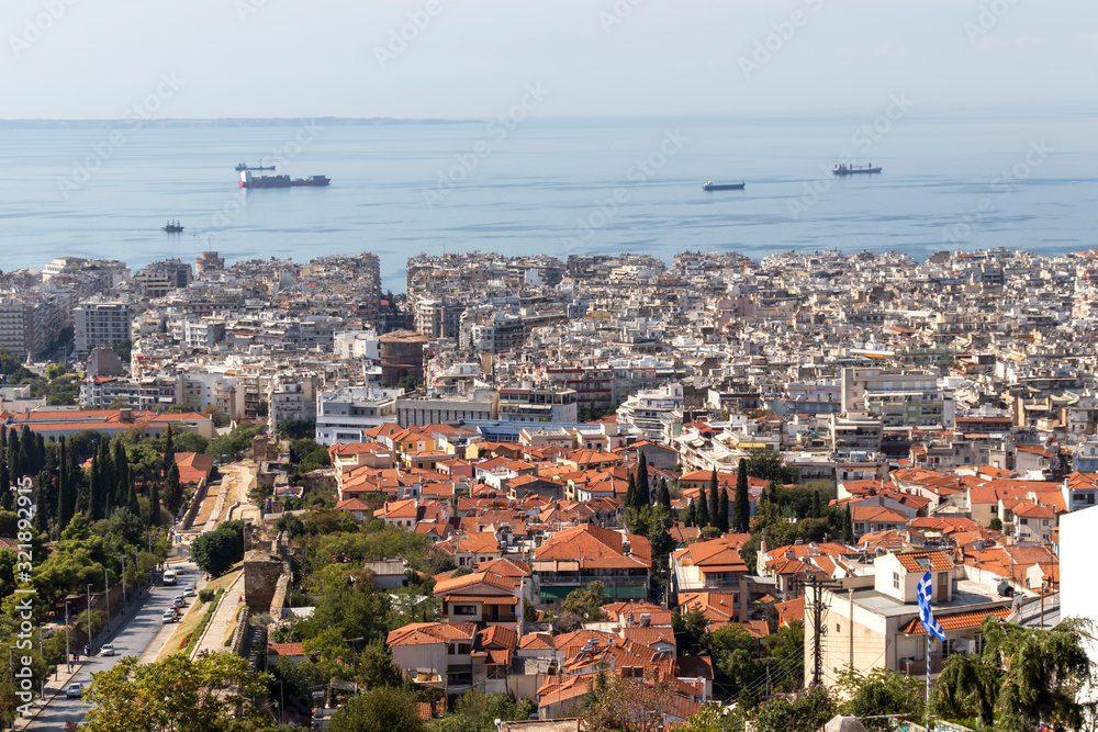Panoramic view city of Thessaloniki, Greece