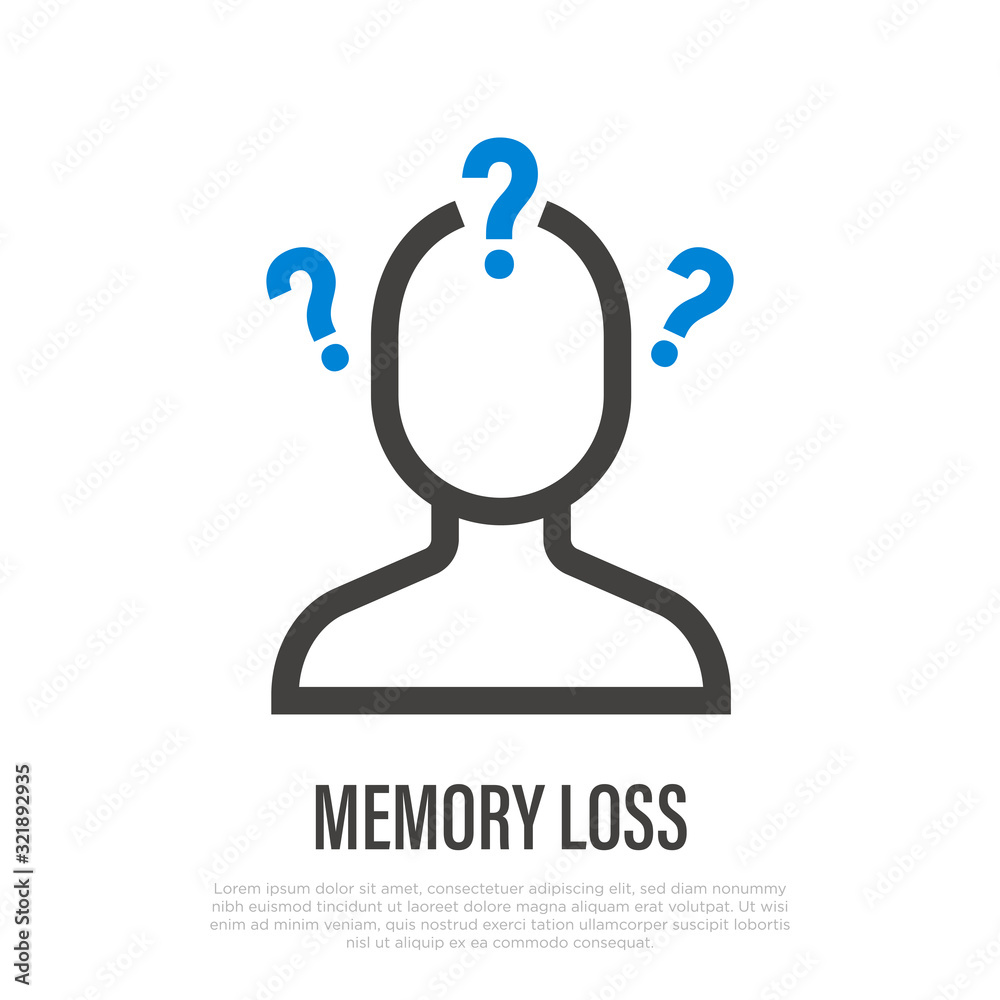 Memory icon vector from human mind collection. Thin line memory