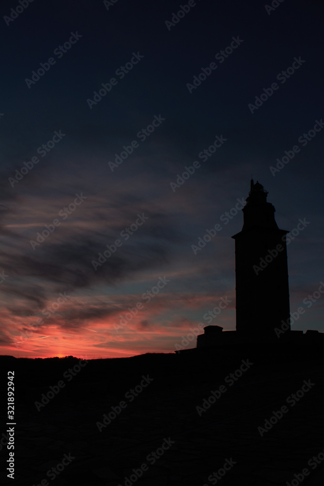 Torre de hercules sunset