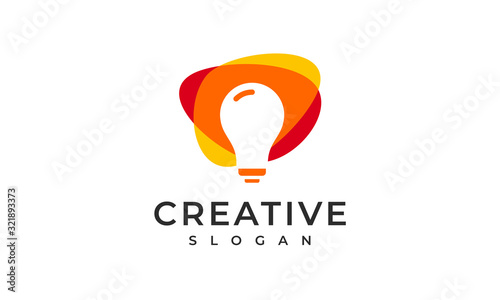 Creative Lightbulb Idea Logo Design Template