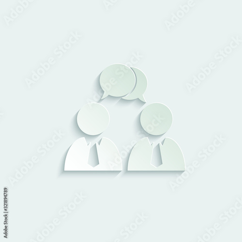 paper chat people - vector icon businessman icon