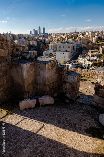 Temple of Hercules in Amman Citadel, Amman, Jordan,The Amman Citadel is a historical, Ummayad Palace, Citadel Hill of Amman, Roman theater photo