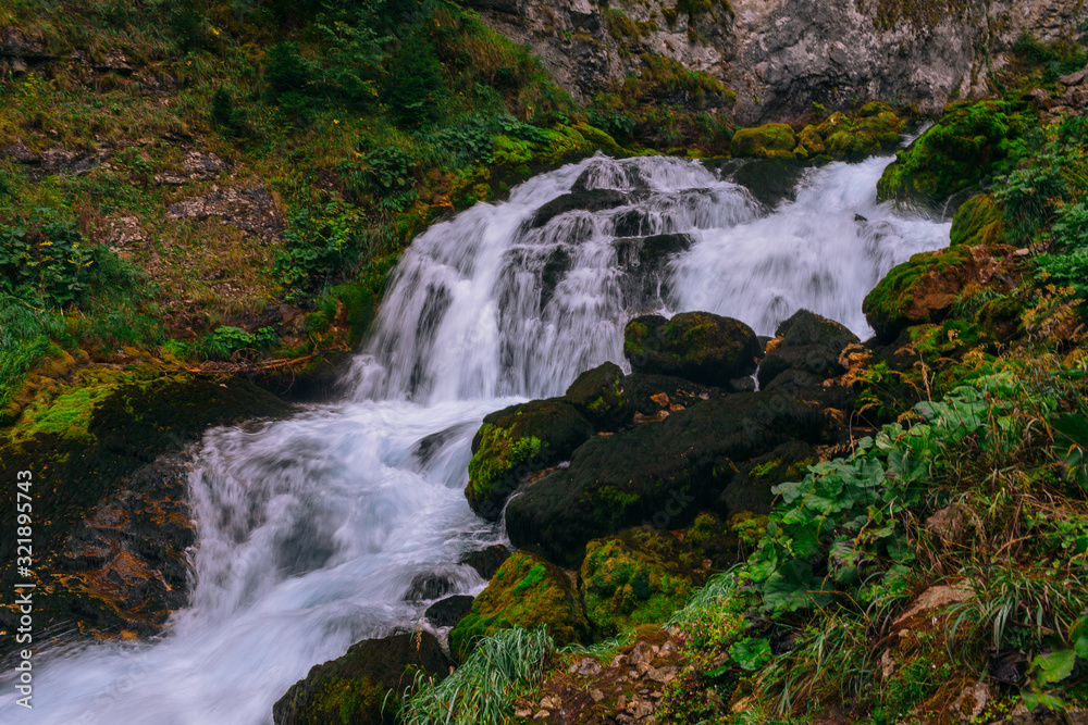 Small forest waterfall in Montenegro, Durmitor Small forest waterfall in Montenegro, Durmitor