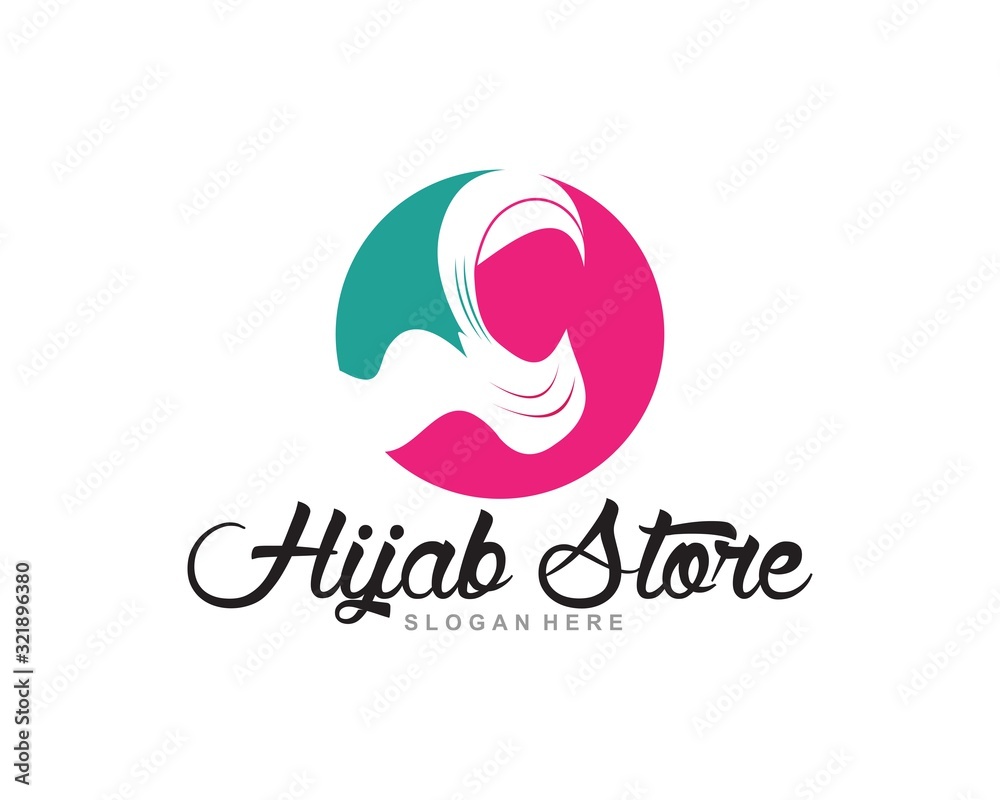 Muslimah hijab Logo vector design template Muslimah hijab Logo vector design template