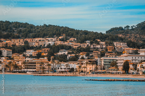 Fototapeta Naklejka Na Ścianę i Meble -  View of scenic Port De Soller in Mallorca, Spain