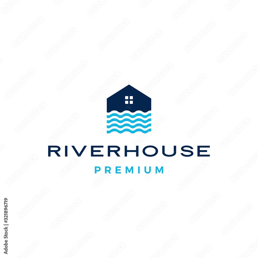 river house logo vector icon illustration