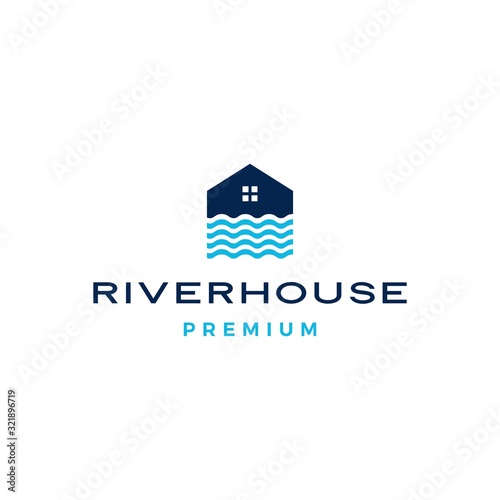 river house logo vector icon illustration