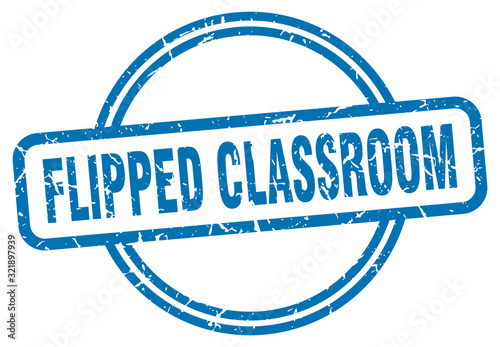 flipped classroom stamp. flipped classroom round vintage grunge sign. flipped classroom