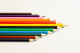 set of colored pencils on a white background	