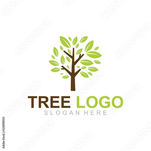 Tree Leaf Logo design Template  Plant  nature and ecology symbol  vector Illustration