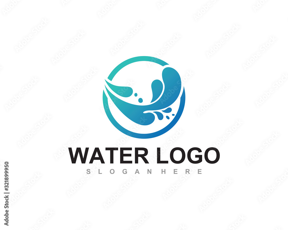 water splash logo, vector icon Illustration water splash logo, vector icon Illustration