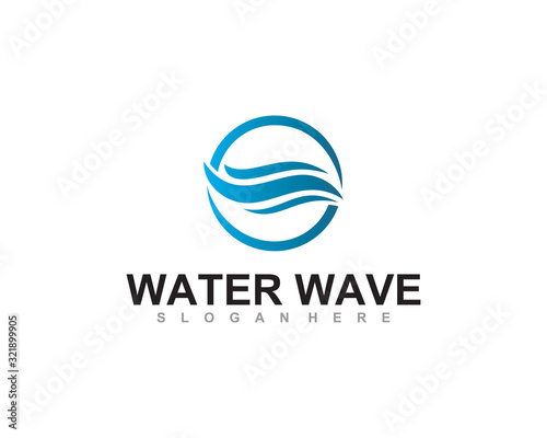 water wave logo  vector icon Illustration