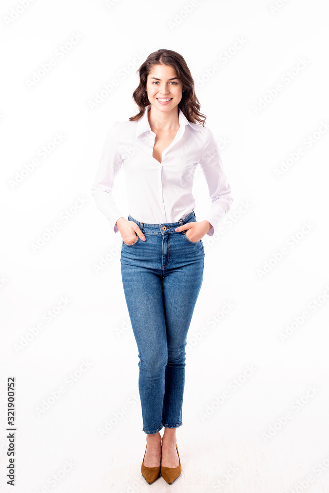 Attractive young woman full length studio shot Attractive young woman full length studio shot