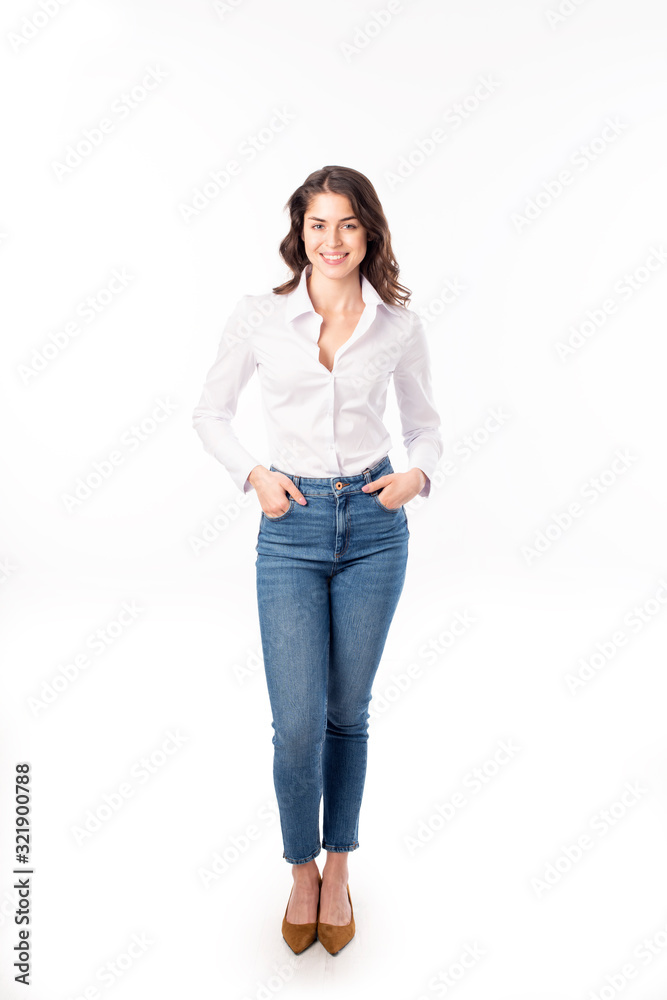 Attractive young woman full length studio shot Attractive young woman full length studio shot