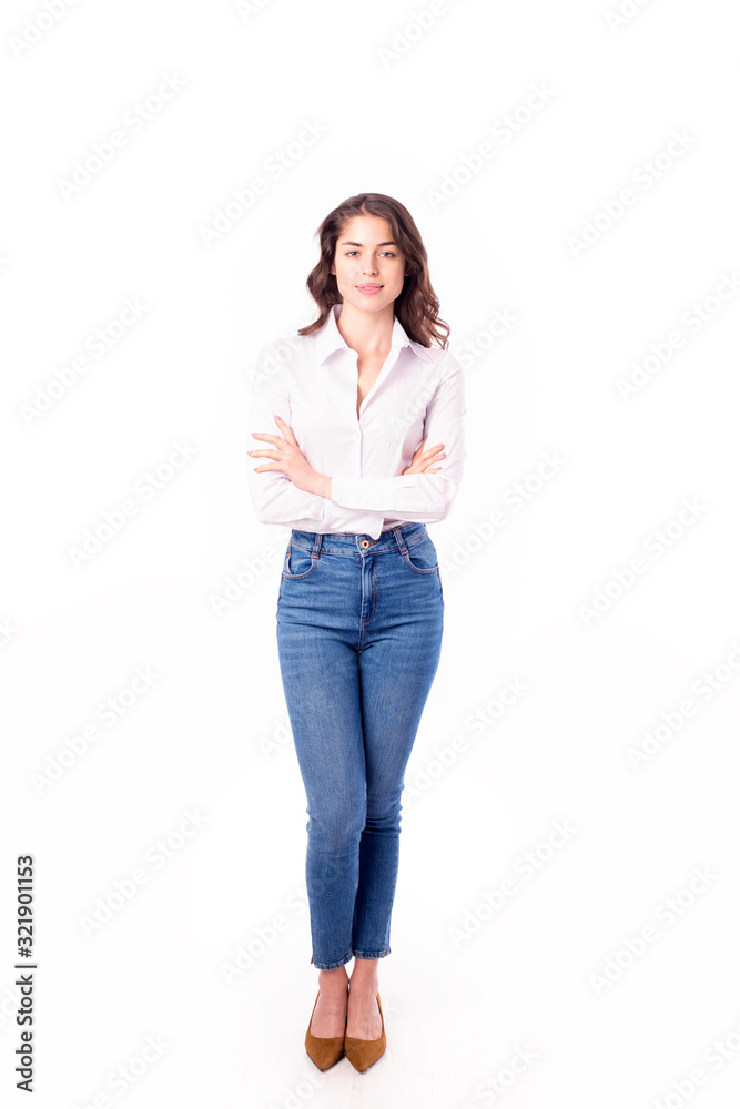 Attractive young woman full length studio shot Attractive young woman full length studio shot
