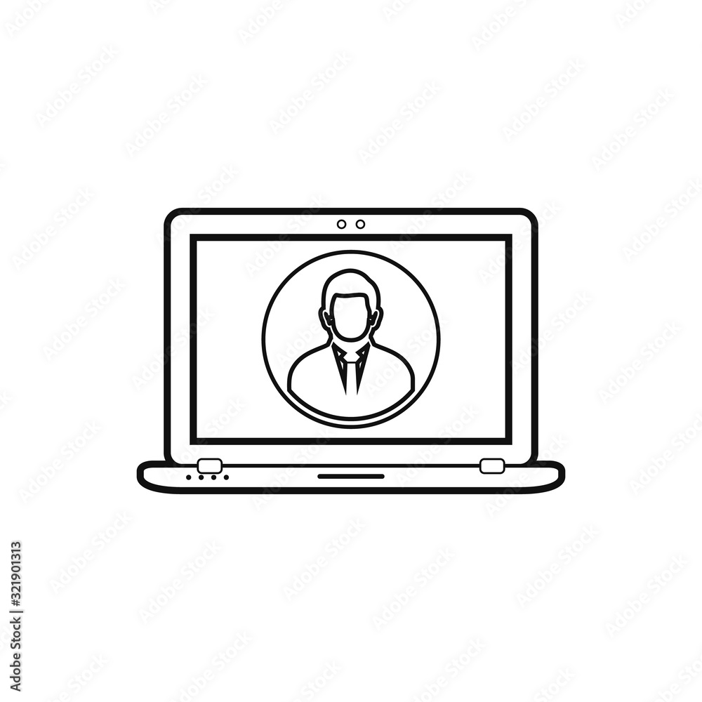 Online Business line icon. Flat style vector EPS. Online Business line icon. Flat style vector EPS.
