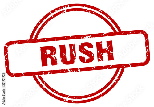 rush stamp. rush round vintage grunge sign. rush