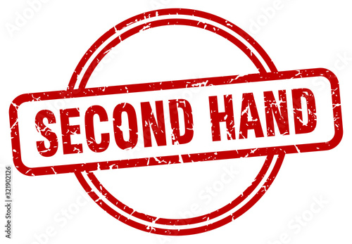 second hand stamp. second hand round vintage grunge sign. second hand