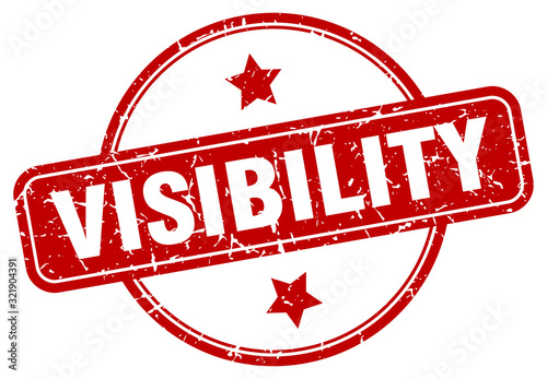 visibility stamp. visibility round vintage grunge sign. visibility