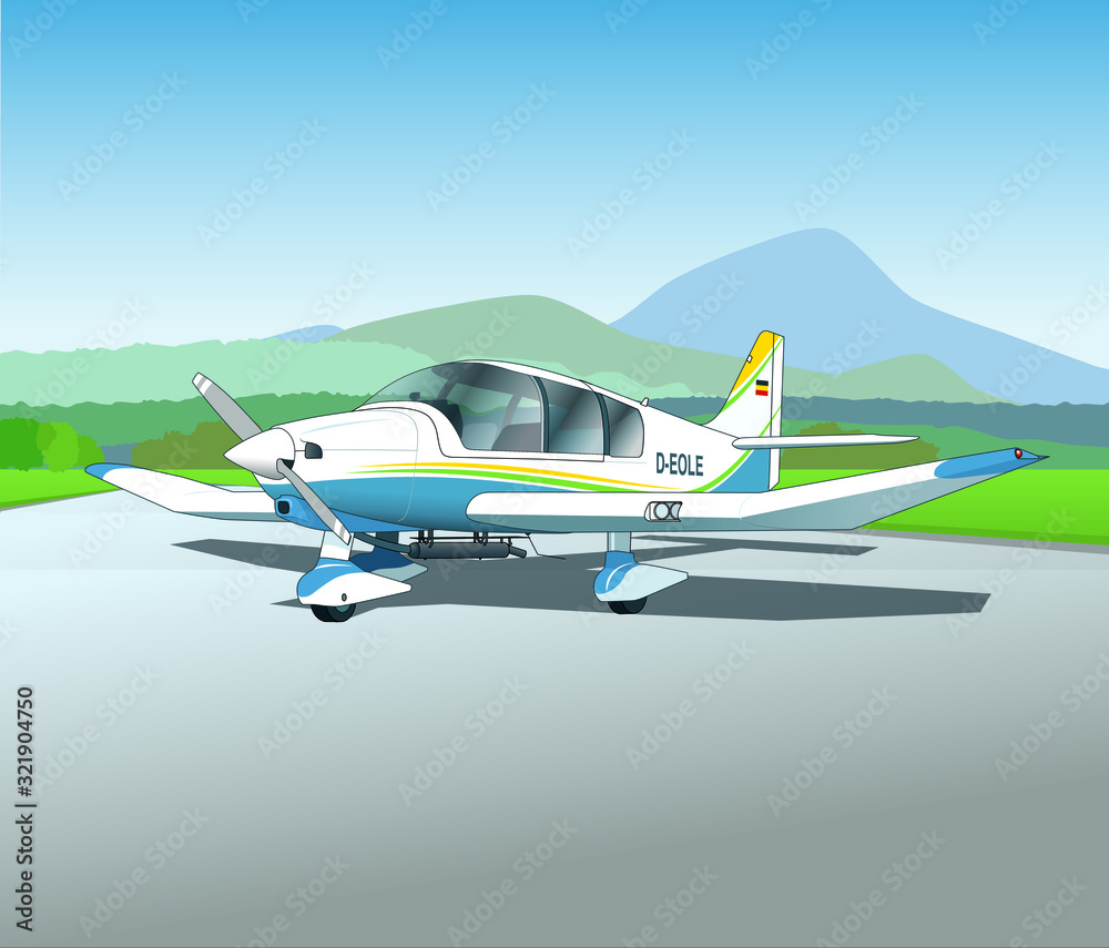Modernes französisches Sportflugzeug in Holzbauweise Modernes französisches Sportflugzeug in Holzbauweise