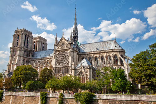 Notre Dame Cathedral of Paris France in Europe © adonis_abril